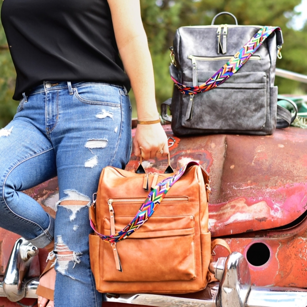 Ellie Leather Guitar Strap Backpack Purse